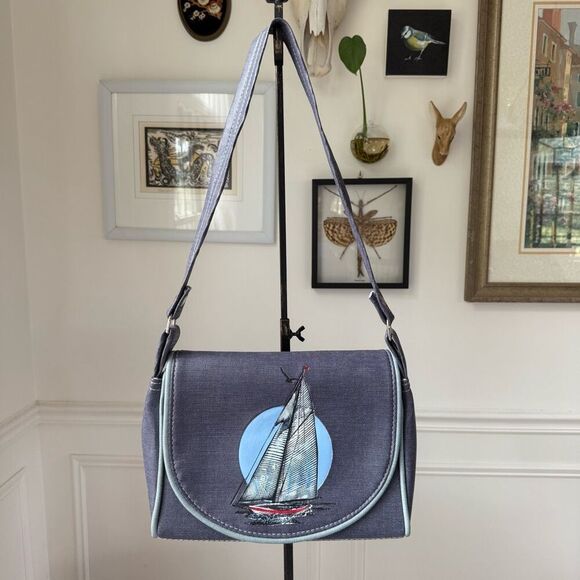 NOS NWOT Vintage The Original Florida Keys Handbag Shoulder Bag Purse Sailboat V - Picture 1 of 15
